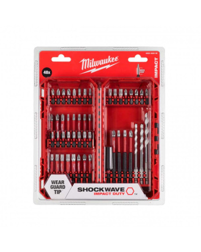 Набор бит SHOCKWAVE PACKOUT MILWAUKEE, (48шт)