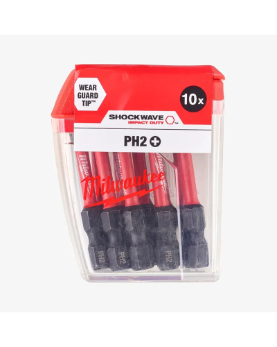 Біта SHOCKWAVE MILWAUKEE, PH2, 50мм (10шт)